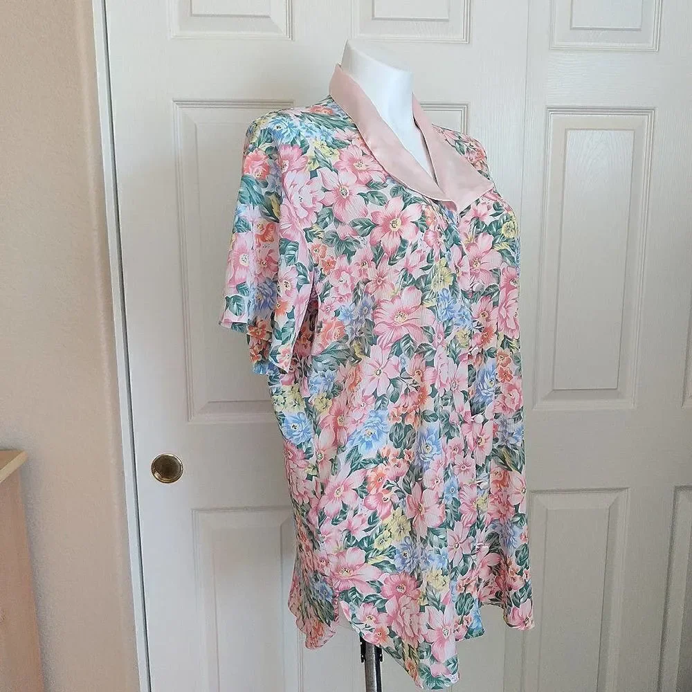 Vintage Victoria's Secret gold label oversized floral nightgown M/L